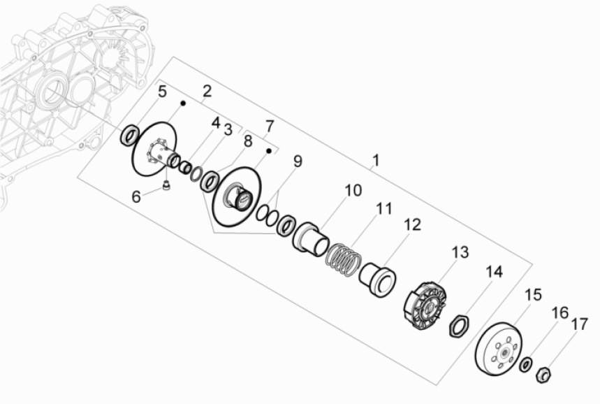Piaggio Beverly 125 RST 4T 4V IE E3 2010-2015 powered pulley (EMEA)