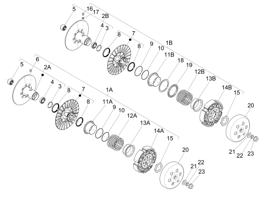 Powered pulley Piaggio MP3 500 LT Sport 2014-2016