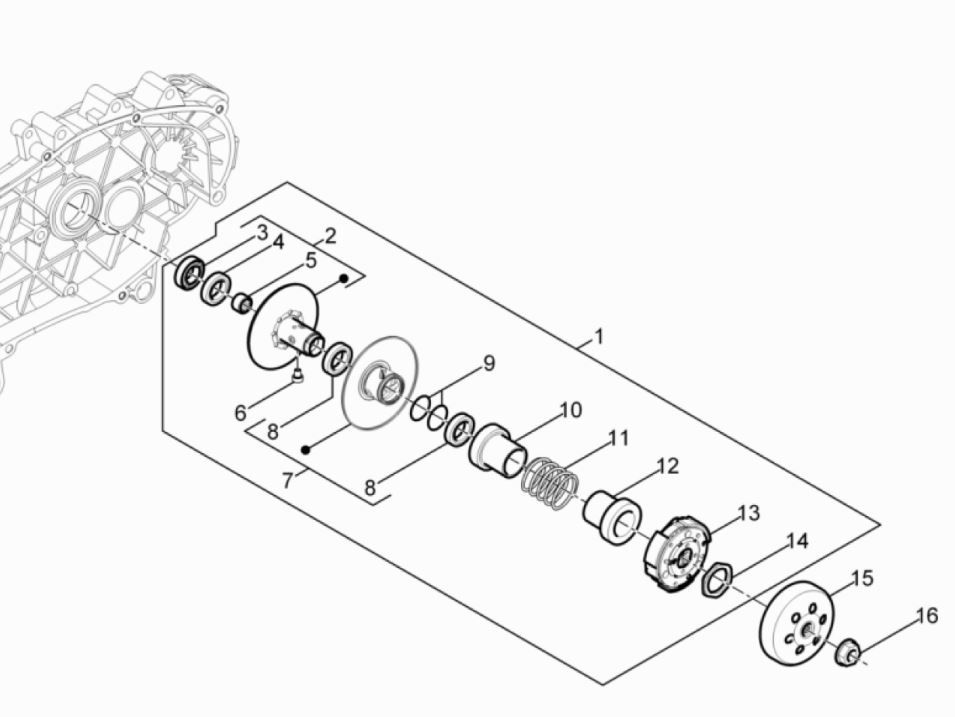 Piaggio Typhoon 50 2-stroke Euro 3 2011 clutch