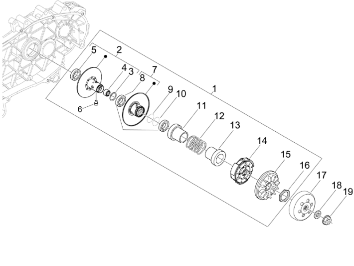 Powered pulley Vespa GTS 300 ie 2008-2016 (with and without ABS)