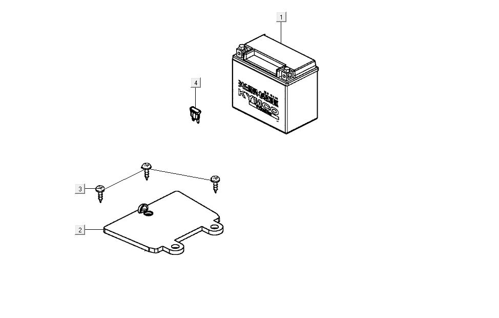 Battery + cover plate Kymco G-Dink 2-stroke Dark Grey