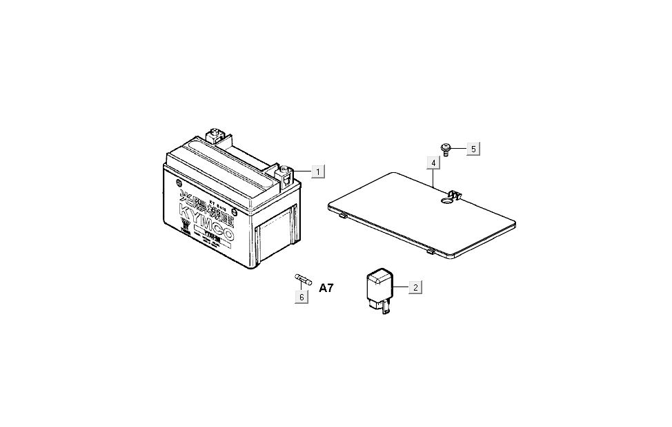Battery Kymco B&W LC 2-stroke silver