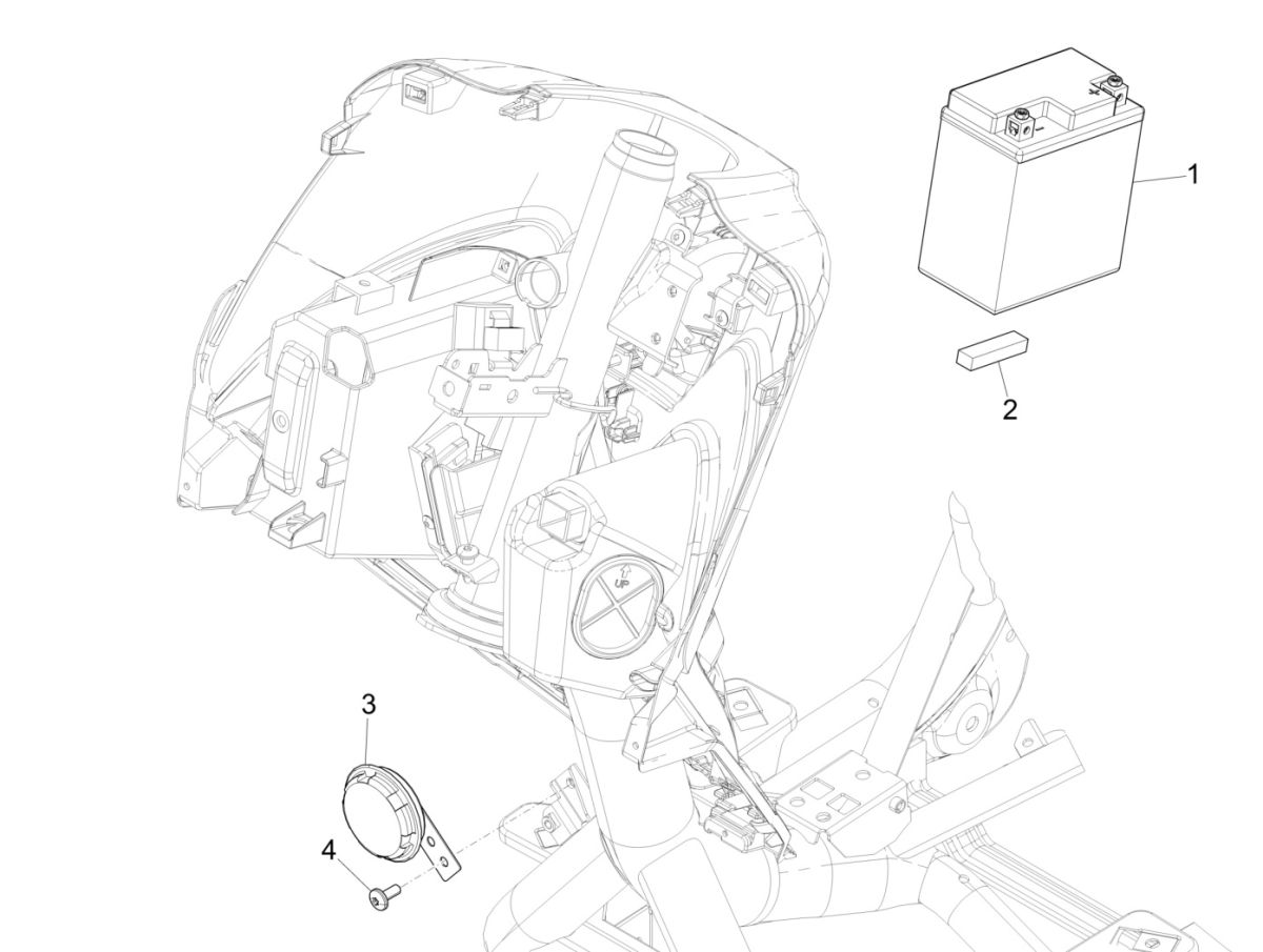 Piaggio Medley 125 4T IE ABS E4 2016-2019 battery (EMEA)
