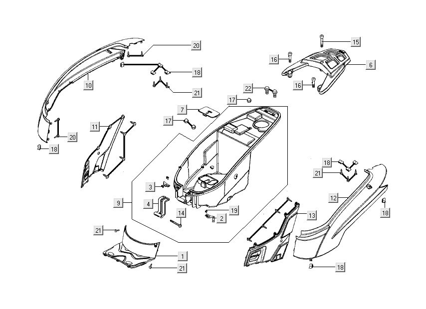 rear covers Kymco People S 4-stroke Titanium
