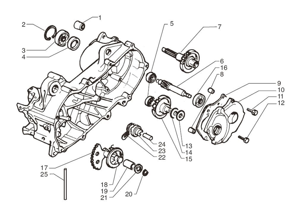 Rear axle Beta Ark-k AC blue 2010 2-stroke