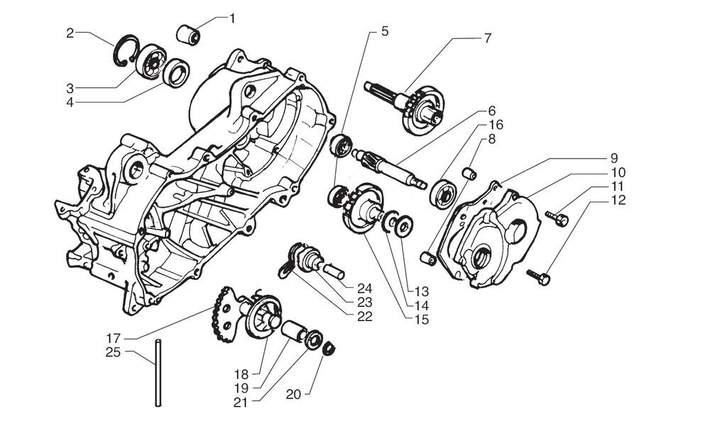 Rear axle Beta Ark-k LC RS red 2006 2-stroke