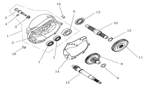 Rear axle China Ape50 black