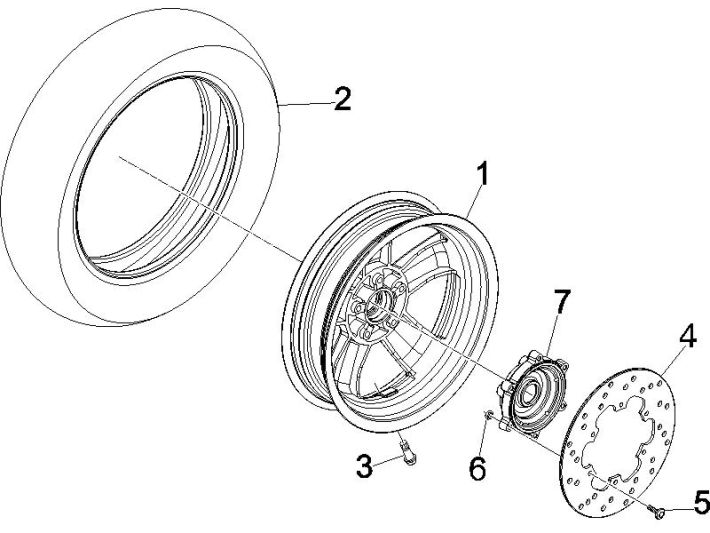 Rear tire Vespa GTS 250 ie 2005-2009 (with ABS)