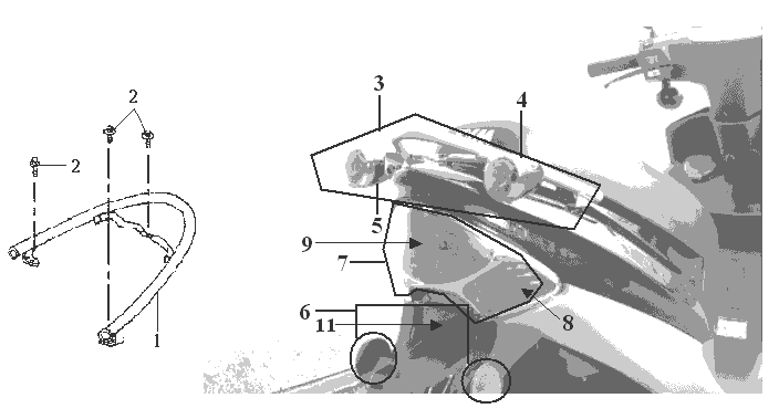 Rear Carrier Sym DD50 blue