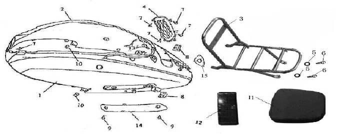 Rear cap-Carrier AGM GT pink