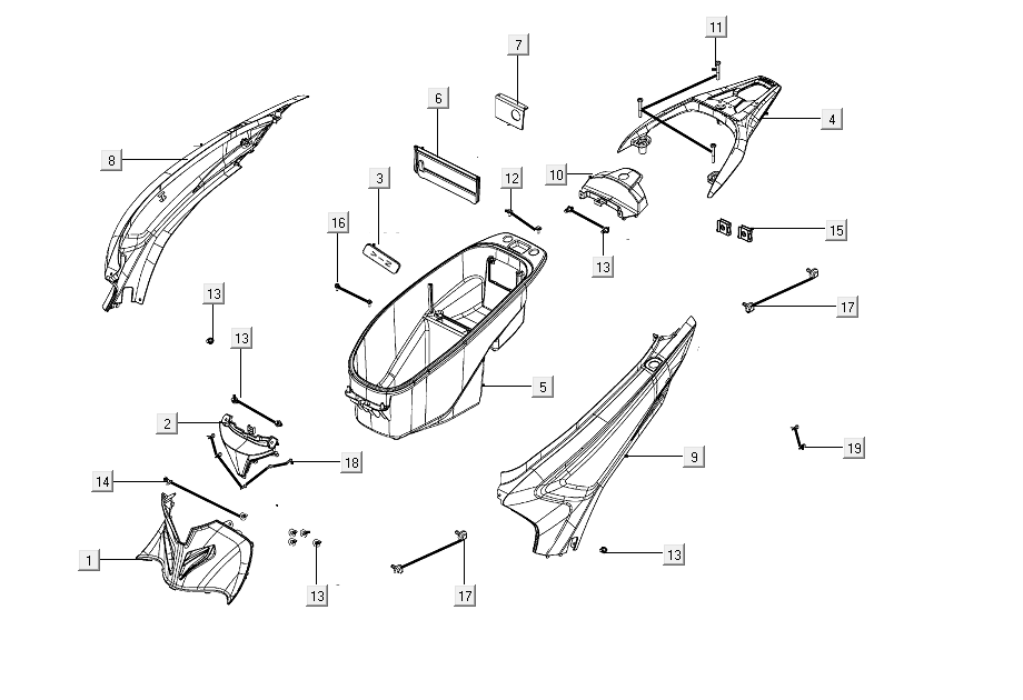 Rear hoods Kymco People S 50i E4 Matt Brown