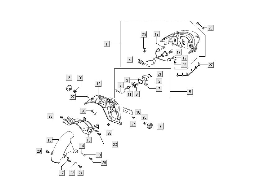 taillight caps Kymco People S 4-stroke crystal blue