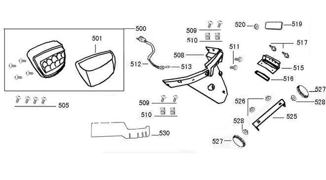 Tail lightCap Senzo RivaLux S orange