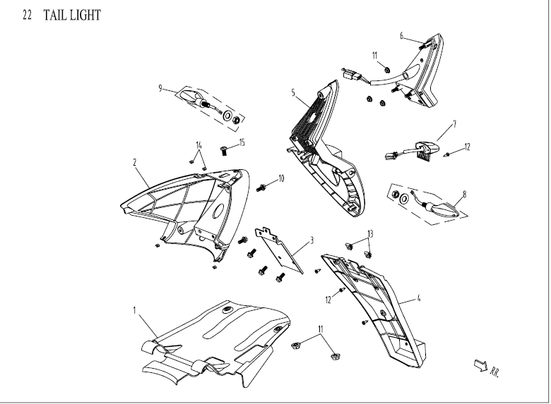 Taillight-Turn Signals AGM Venom black