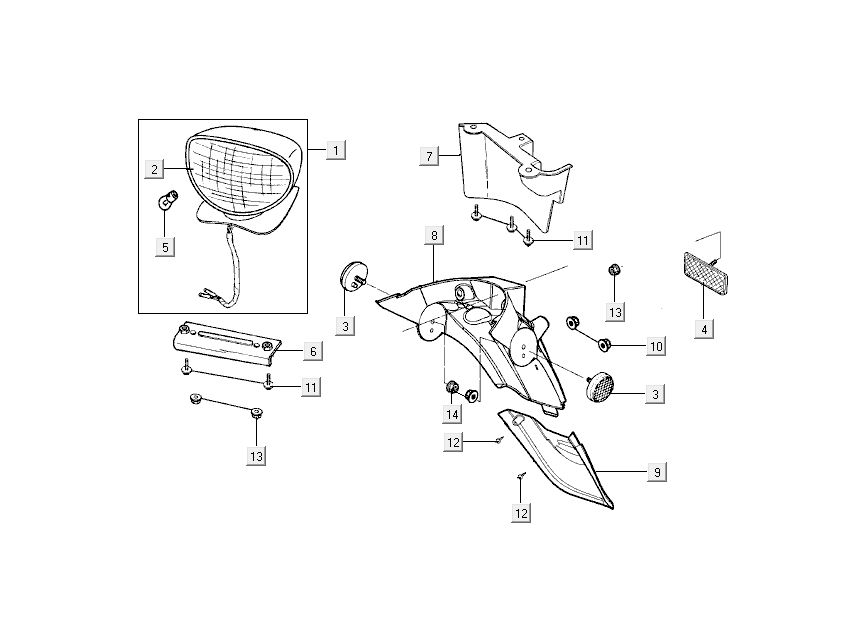 Tail light- hood Kymco People 2-stroke blue
