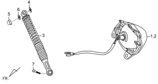 Sym X'PRO 125 rear light/rear telescope