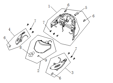 Rear light AGM Ape50 white