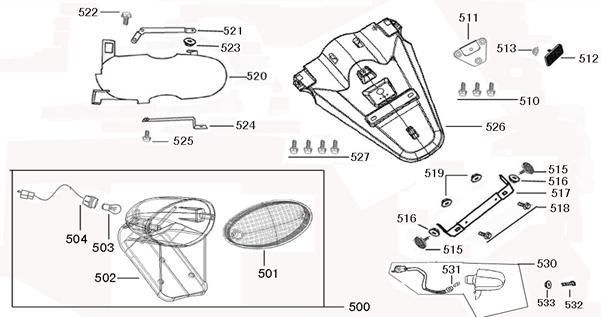 Tail light China Joy /Legend