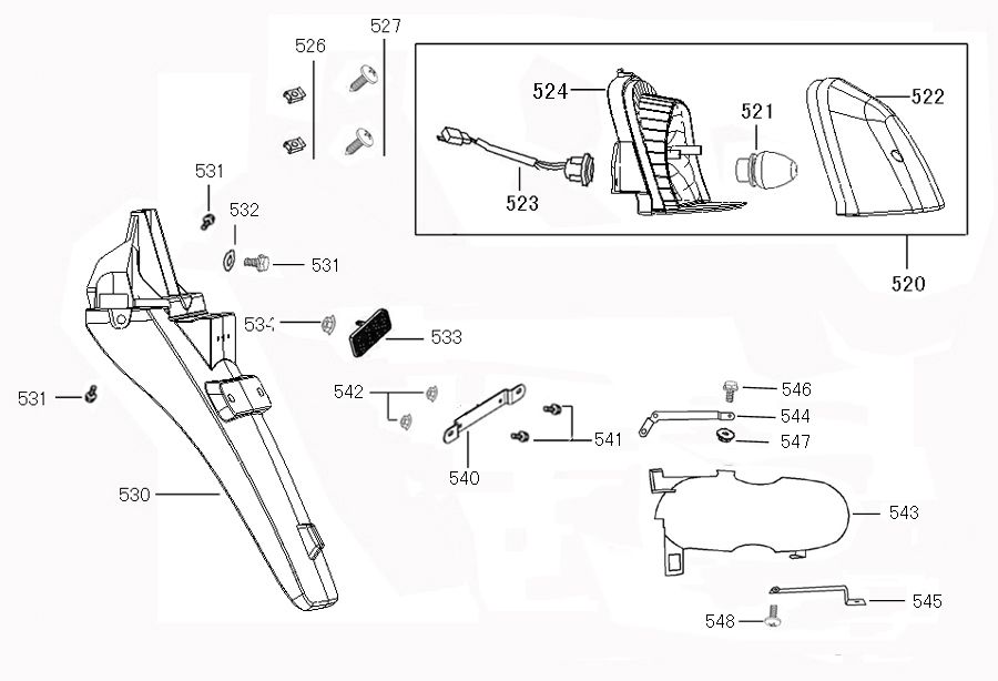 Tail lightBenzhou ZN50QT-36 champagne