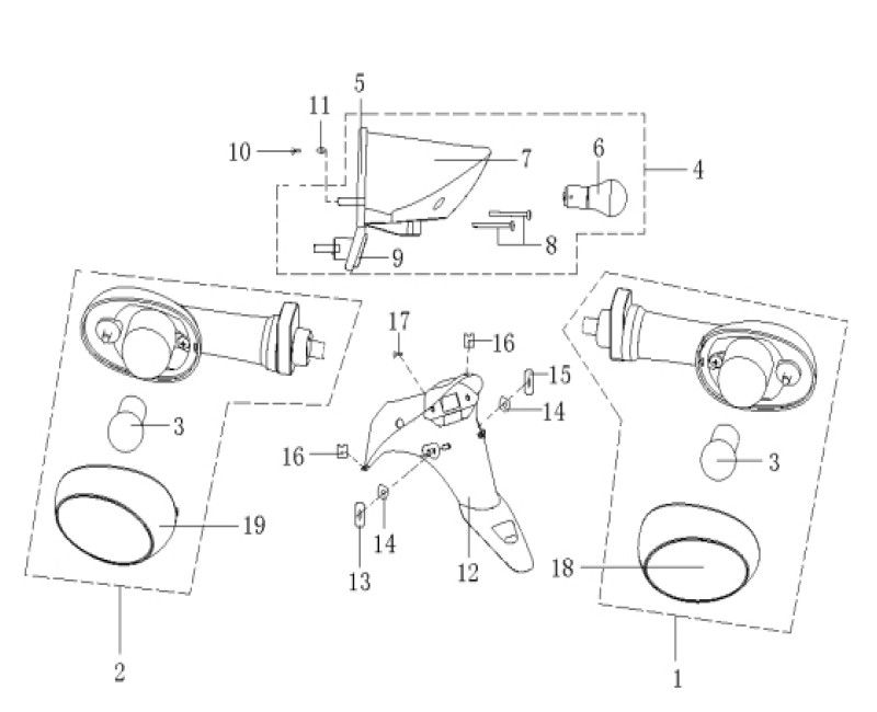 Rear Light Generic Cracker blue 2010 2-stroke 25