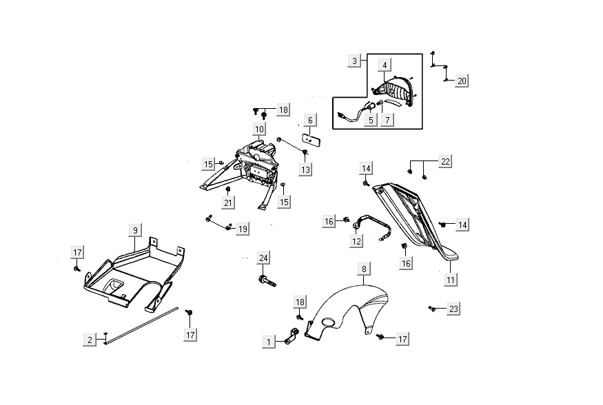 Rear light Kymco Agility Delivery 4-stroke euro4 white
