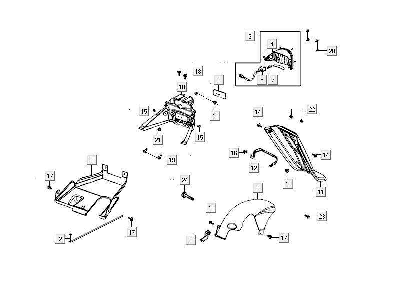 Rear light Kymco Delivery 4-stroke black