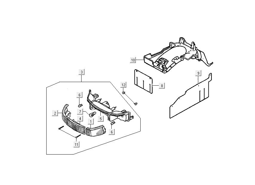Rear Light Kymco DJ 2-stroke Black