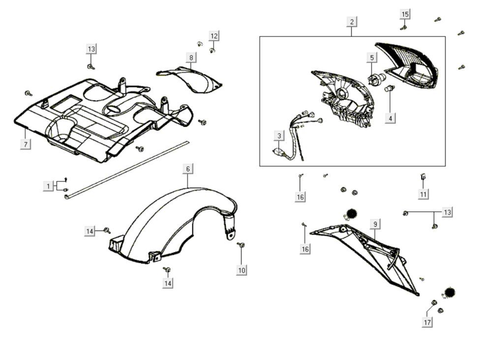Rear Light Kymco Like 200i White