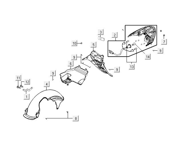Rear light Kymco VP50 4t ac brown metallic
