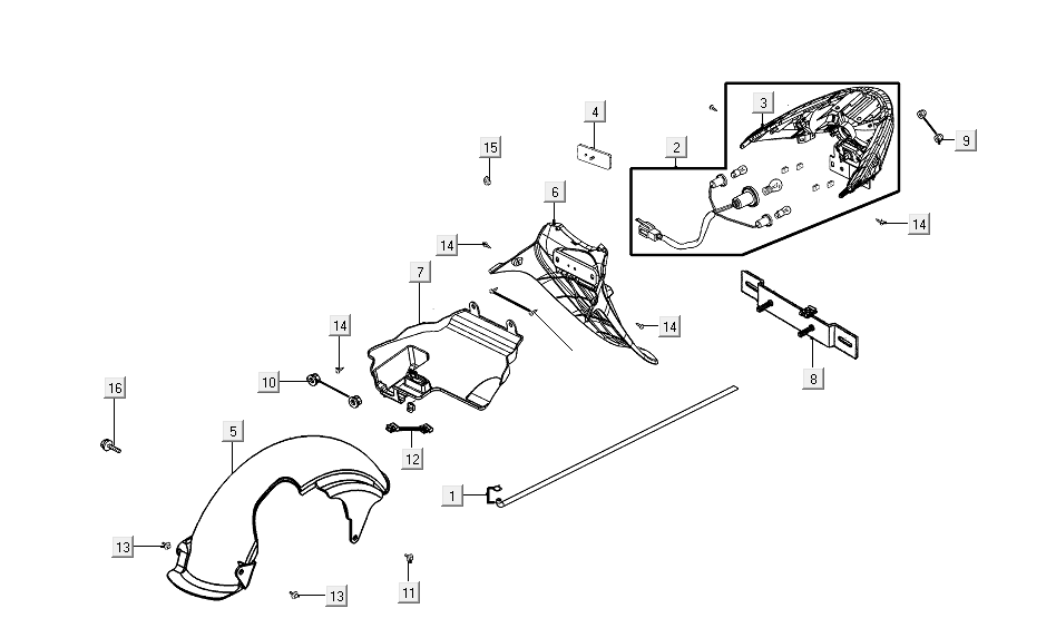 Tail lightKymco VP50i injection euro 4 oak metallic
