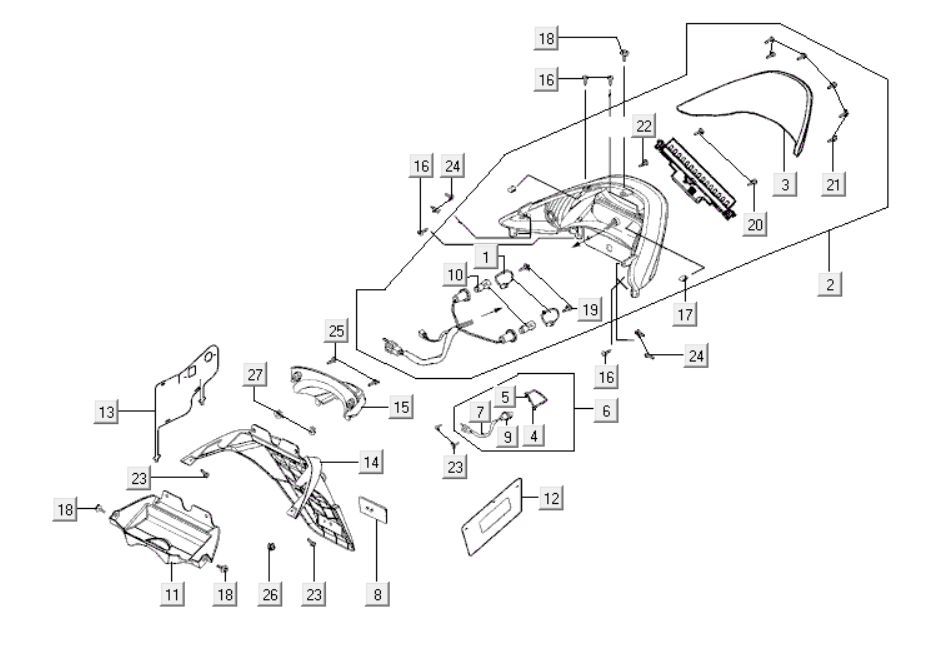 Rear Light Kymco Xciting 500i