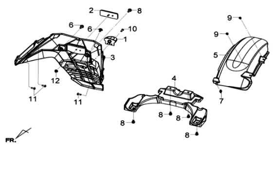 Rear light/number plate Sym Joymax 125I ABS