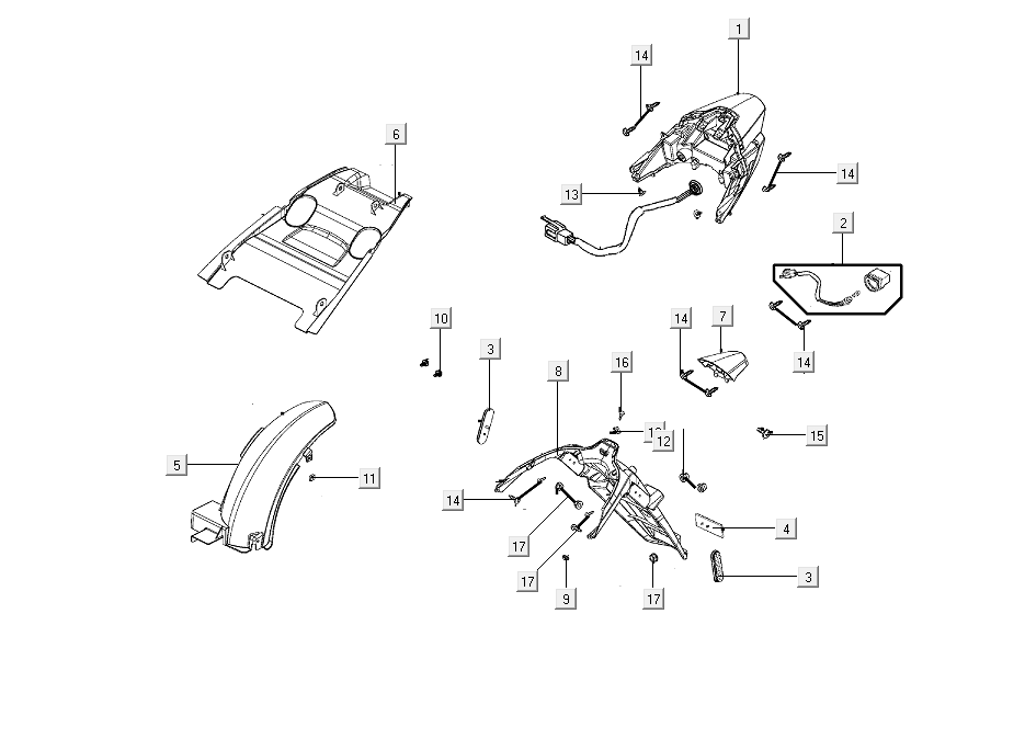 Rear Light Kymco People S 50i E4 Blue