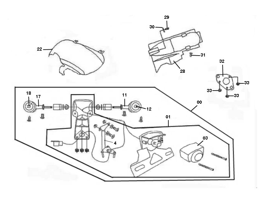 Rear light Viraggio Sensa 4-stroke