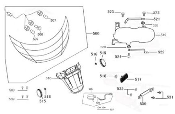 Rear Light Sun Elegance dark blue