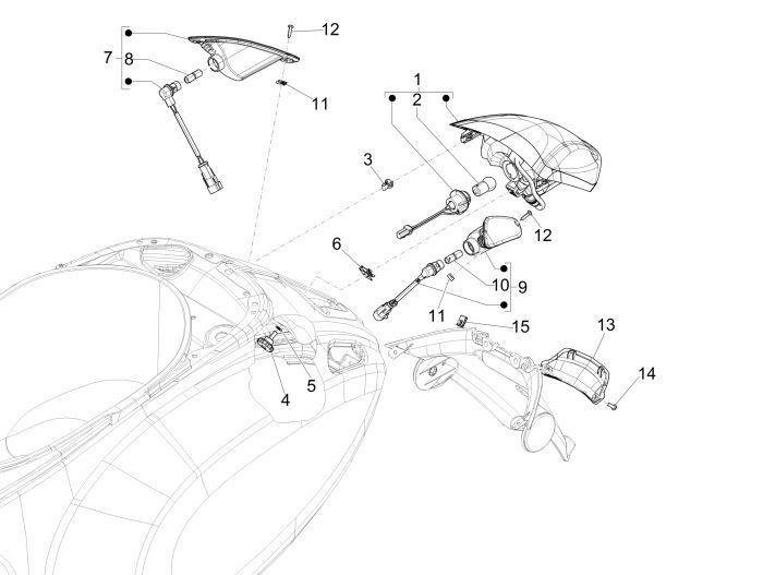 Tail lightVespa Sprint 2-stroke