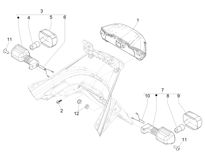 Taillights - Turn Signals Piaggio NRG Power DD 2007-2017