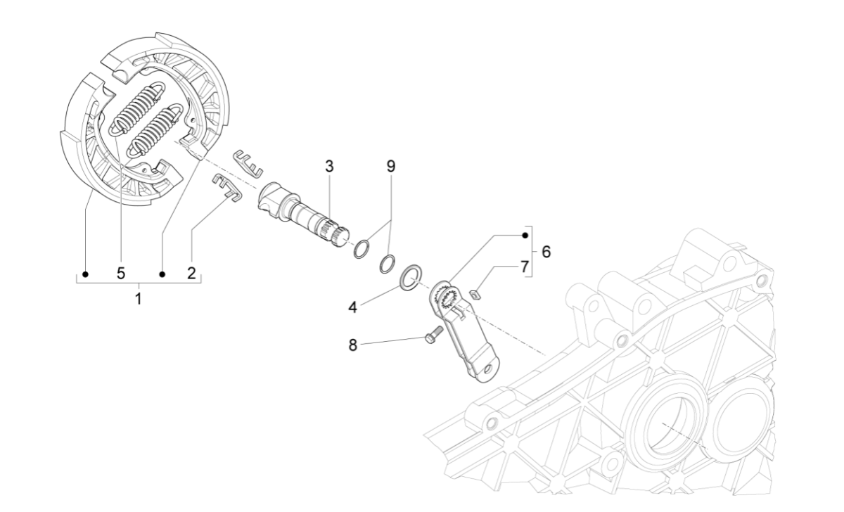 Rear brake - Vespa Sprint 4-stroke 3-valve brake brake calipers (euro5 injection IGET)