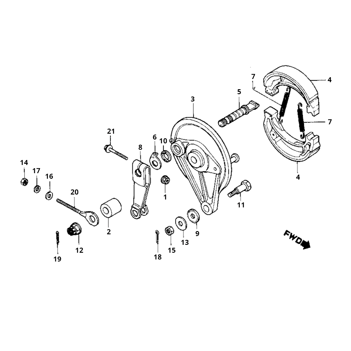 Honda MB50/MB80 rear brake