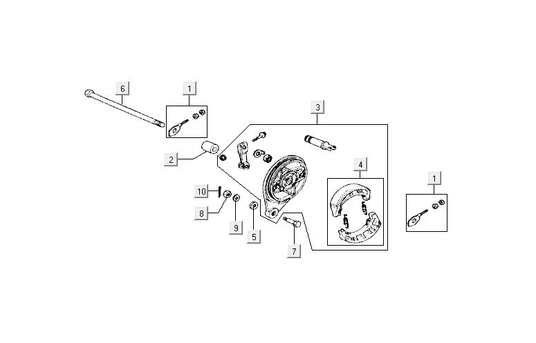 Rear brake Kymco Activ 4-stroke blue-black