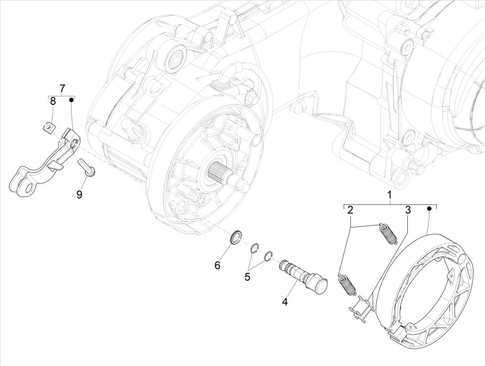 Rear brake Vespa Primavera 4-stroke 3V (euro5 injection IGET)
