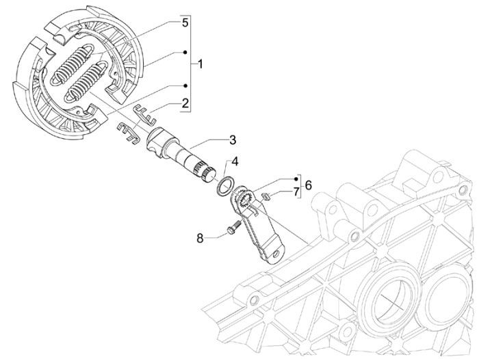 Rear Brake Vespa S 45km 4-stroke 4-valve