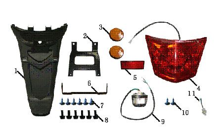 Rear Fender Tail lightChina Touring blue