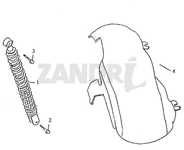 Rear Fender Shock Absorber BTC Grande Retro GT1 black cream