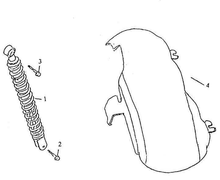Rear Fender Shock Absorber Turbho RG50 white
