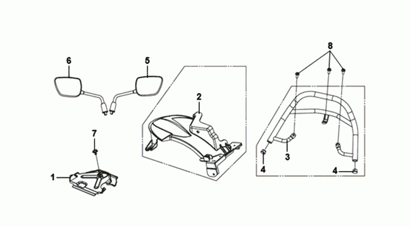 Rear fender Rear Carrier Sym Mio 50I