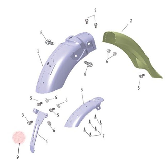 Rear fender Agm Caferacer Base black/red