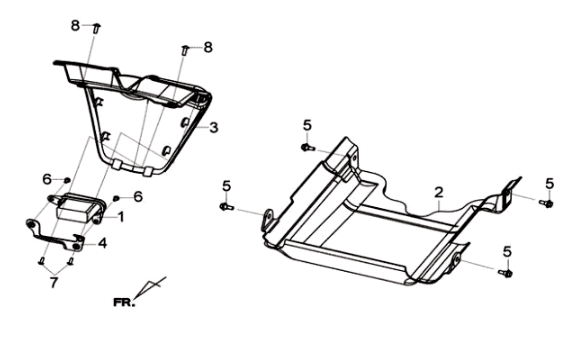 Rear fender/inner board/bottom plate Sym Joymax 125I ABS