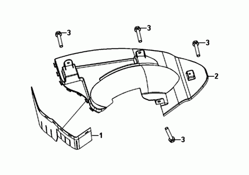 Rear Fender Mudflap Sym Allo Euro4 (BK-5560S) Bright Black