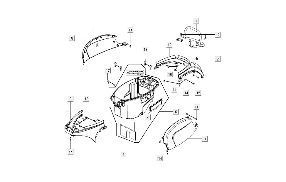 Rear hoods Kymco New Sento 4-stroke 50i black